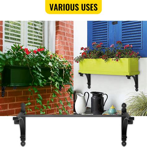 window metal flower boxes|black window boxes with brackets.